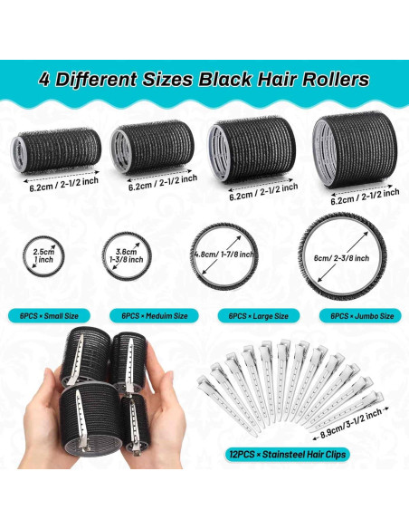 Juego de Rulos para Cabello Selizo 36 Piezas Negro Juego de Rulos para Cabello Selizo 36 Piezas Negro