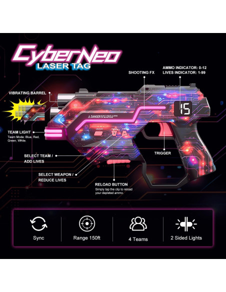 Conjunto Laser Tag CyberNeo con Chaleco LED y Barril Dinámico Conjunto Laser Tag CyberNeo con Chaleco LED y Barril Dinámico