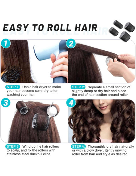 Juego de Rulos para Cabello Selizo 36 Piezas Negro Juego de Rulos para Cabello Selizo 36 Piezas Negro