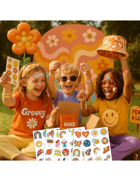 60 Tatuajes Temporales Groovy Pre-Cortados para Niños 60 Tatuajes Temporales Groovy Pre-Cortados para Niños