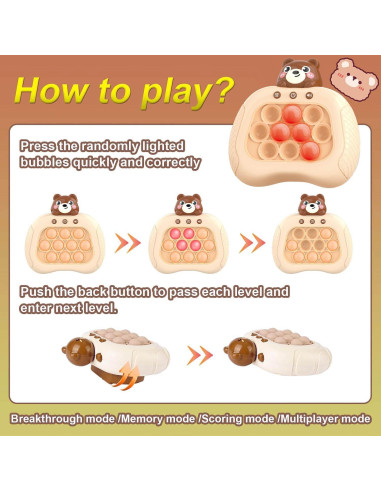 Consola de Juego Antiestrés Azyh Oso Marrón 12x12cm