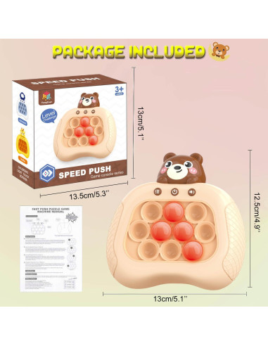Consola de Juego Antiestrés Azyh Oso Marrón 12x12cm
