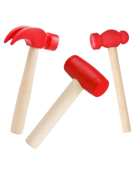Juego de 3 Martillos de Madera Juguete Waenerec para Niños Juego de 3 Martillos de Madera Juguete Waenerec para Niños