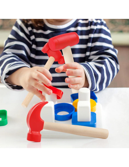 Juego de 3 Martillos de Madera Juguete Waenerec para Niños Juego de 3 Martillos de Madera Juguete Waenerec para Niños