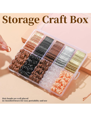 Kit de Horquillas y Gomas para Cabello YGDZ 750PCS Neutros