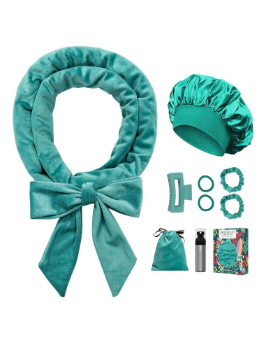 Diadema rizadora sin calor Gwabee 177.8 cm verde azul