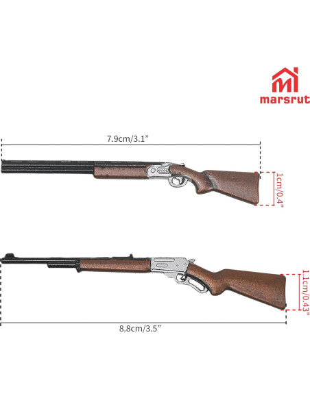 Set 2 Rifles Miniatura Marsrut 1/12 para Casa de Muñecas Set 2 Rifles Miniatura Marsrut 1/12 para Casa de Muñecas