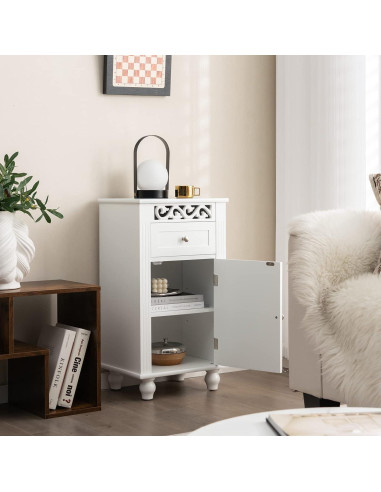 Gabinete de Almacenamiento Giantex Blanco con Cajón y Estantes