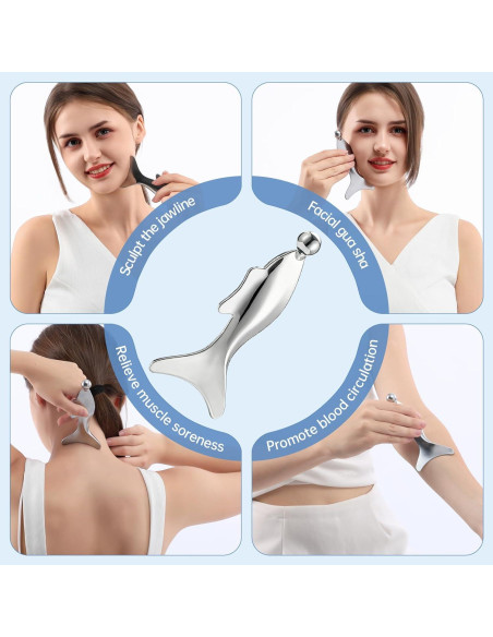 Herramienta de Masaje Gua Sha 4-en-1 Pez - Cuidado Facial Herramienta de Masaje Gua Sha 4-en-1 Pez - Cuidado Facial