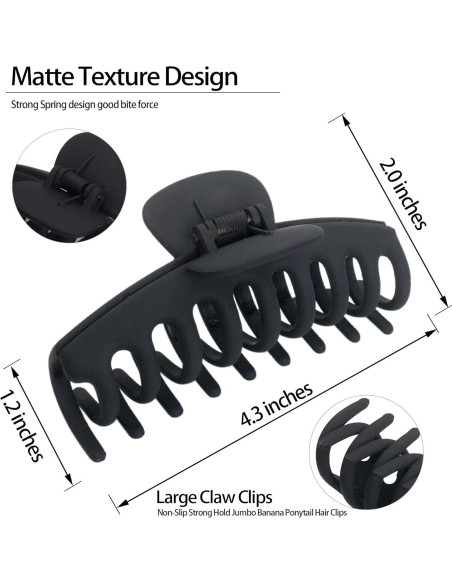 Clips de Garra Jumbo OWIIZI para Cabello Grueso - 4 Piezas Clips de Garra Jumbo OWIIZI para Cabello Grueso - 4 Piezas