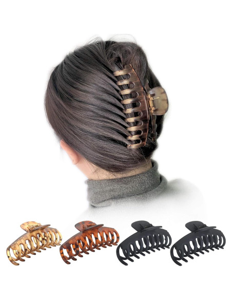 Clips de Garra Jumbo OWIIZI para Cabello Grueso - 4 Piezas Clips de Garra Jumbo OWIIZI para Cabello Grueso - 4 Piezas