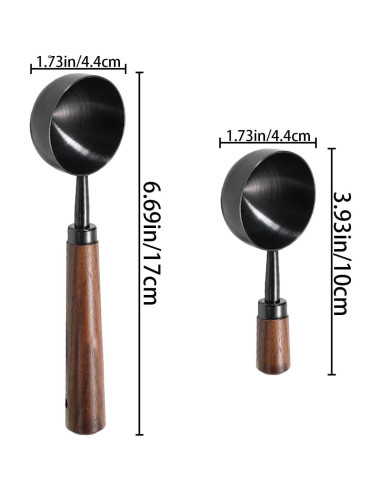 Set de 2 Cucharas Medidoras de Café Acero Inoxidable AddLotLot
