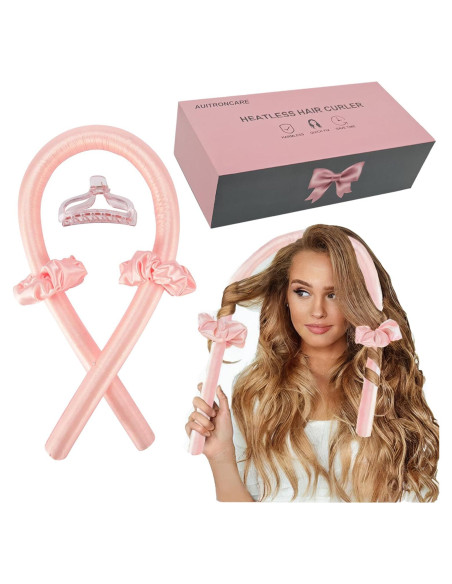 Rizador de Cabello Sin Calor AUITRONCARE Rosa 1 Cuenta Rizador de Cabello Sin Calor AUITRONCARE Rosa 1 Cuenta