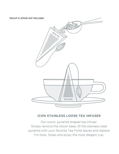 Infusor de Té Suelto Tea Forte de Acero Inoxidable 20.1x7.6 cm