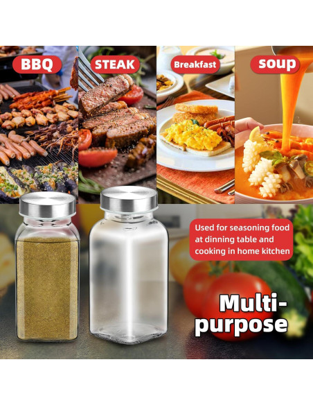 Set de 2 Tarros de Especias de Vidrio 6 oz eispapa con Tapas Set de 2 Tarros de Especias de Vidrio 6 oz eispapa con Tapas