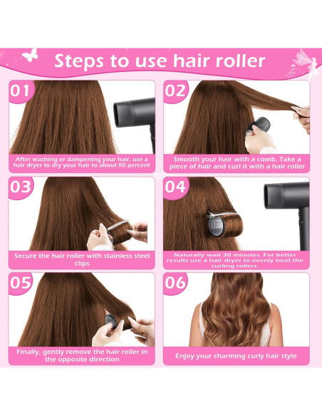 Juego de Rulos Autoadhesivos OJXKZ 50 Piezas para Cabello Juego de Rulos Autoadhesivos OJXKZ 50 Piezas para Cabello