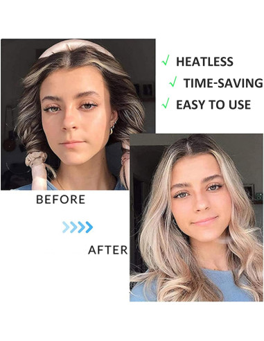 Rizador de Cabello Sin Calor AUITRONCARE Rosa 1 Cuenta