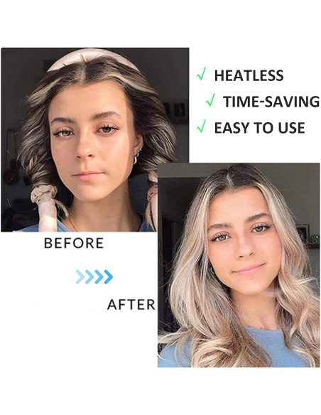 Rizador de Cabello Sin Calor AUITRONCARE Rosa 1 Cuenta Rizador de Cabello Sin Calor AUITRONCARE Rosa 1 Cuenta
