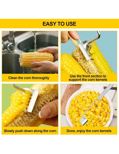 Juego de Pelador y Desgranador de Maíz YFANITI - Acero Inoxidable