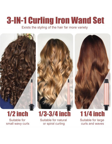 Juego de Plancha de Ondas 3 en 1 SIQUER Cerámica 23.37cm