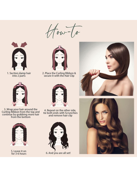 Rizador de Cabello Sin Calor AUITRONCARE Rosa 1 Cuenta Rizador de Cabello Sin Calor AUITRONCARE Rosa 1 Cuenta