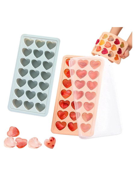 Bandejas de Hielo en Forma de Corazón Ciyliwiyi - 42 Huecos Bandejas de Hielo en Forma de Corazón Ciyliwiyi - 42 Huecos