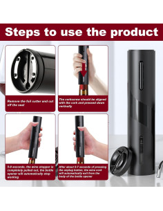 Juego de Abridor de Botellas de Vino Eléctrico DROSOKING 4 en 1 2
