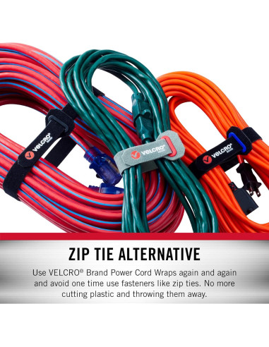 Envolturas de Cables de Poder VELCRO 16" 2Pk Negro y Gris