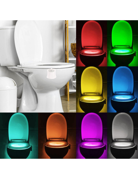 Luz LED de Inodoro Powerole con Sensor de Movimiento 8 Colores Luz LED de Inodoro Powerole con Sensor de Movimiento 8 Colores