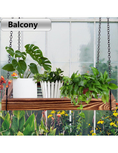Estante Colgante para Plantas Yardivative de Madera y Acero