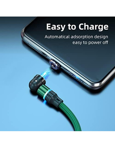 Cable de carga magnético USB C 0.49m Bithai 2.4A rápido