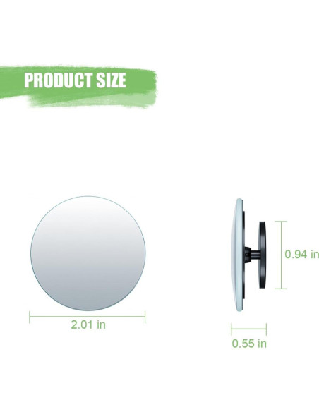 Espejo de Punto Ciego Norkmdi 5.1x2.4cm 2PCS Ajustable Espejo de Punto Ciego Norkmdi 5.1x2.4cm 2PCS Ajustable