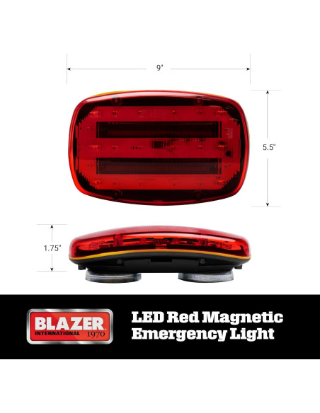 Luz de Emergencia LED Magnética Blazer 195C6350 Roja 5W Luz de Emergencia LED Magnética Blazer 195C6350 Roja 5W