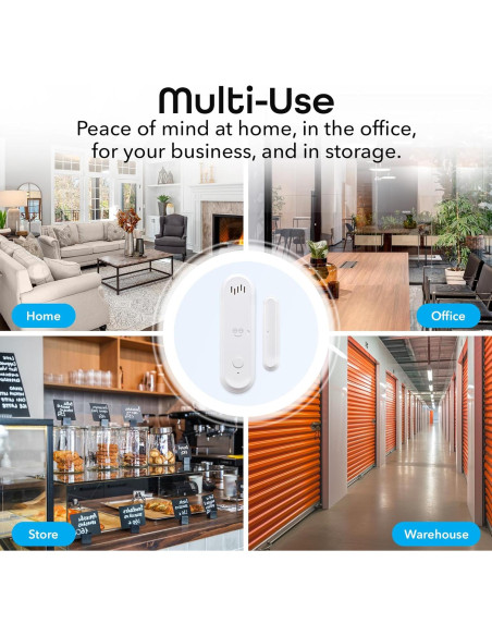 Sensor de Alarma Inteligente Geeni 2 Paquetes WiFi con Sirena Sensor de Alarma Inteligente Geeni 2 Paquetes WiFi con Sirena