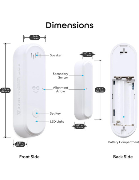 Sensor de Alarma Inteligente Geeni 2 Paquetes WiFi con Sirena Sensor de Alarma Inteligente Geeni 2 Paquetes WiFi con Sirena