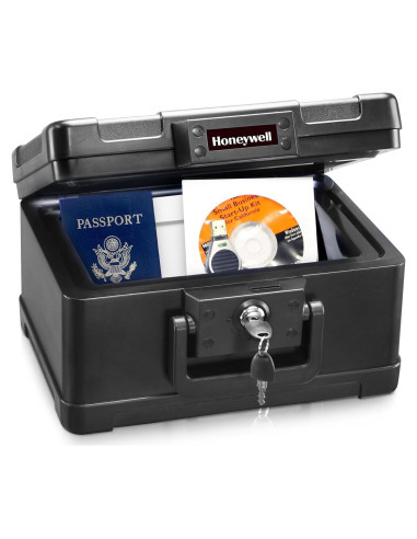 Cofre Ignífugo Honeywell 1101 - 4 Litros, Llave, Negro