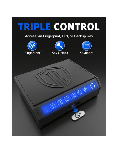 Caja Fuerte Biométrica ZCF mate para Pistola - Acceso Rápido 0.1s Caja Fuerte Biométrica ZCF mate para Pistola - Acceso Rápido 0.1s