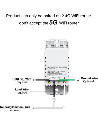 Interruptor de Luz Inteligente Micmi, Control Remoto WiFi, 2 Pzas