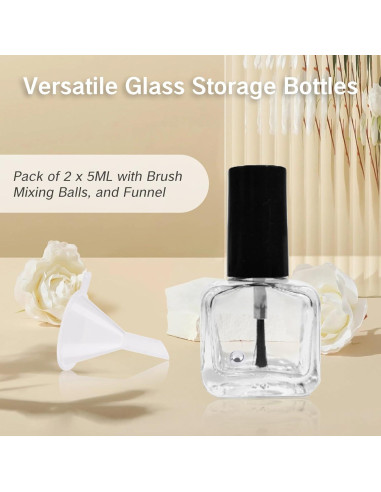 Botellas Vacías de Esmalte de Uñas NIIIYTYB 5ML 2 Piezas
