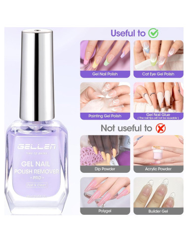 Kit Removedor de Esmalte en Gel Gellen - 18ml Gel + 15ml Látex