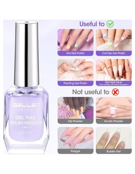 Kit Removedor de Esmalte en Gel Gellen - 18ml Gel + 15ml Látex Kit Removedor de Esmalte en Gel Gellen - 18ml Gel + 15ml Látex