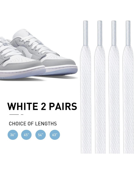 Cintas Planas de Reemplazo UamGlsob 140cm Blancas para Zapatillas Cintas Planas de Reemplazo UamGlsob 140cm Blancas para Zapatillas