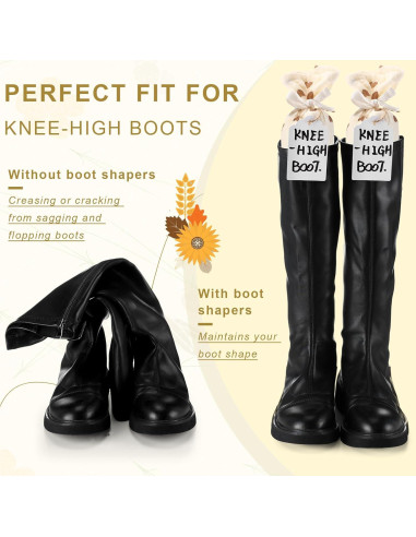 Soportes para Botas Beige - 2 Pares con 8 Etiquetas de Algodón