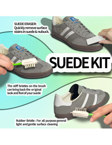 Kit de Limpieza de Zapatos Shoelumen con 2 Cepillos y Espuma