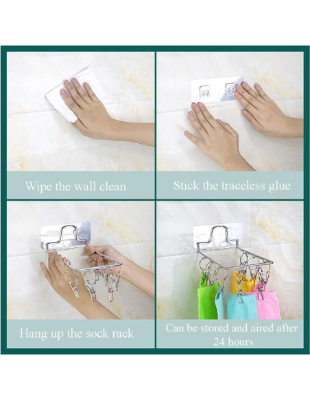 Clip para Calcetines Plegable OULIGET 10 Ganchos Acero Inoxidable Clip para Calcetines Plegable OULIGET 10 Ganchos Acero Inoxidable