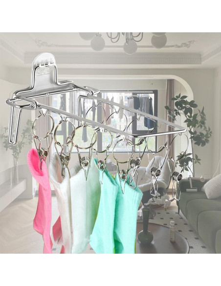 Clip para Calcetines Plegable OULIGET 10 Ganchos Acero Inoxidable Clip para Calcetines Plegable OULIGET 10 Ganchos Acero Inoxidable