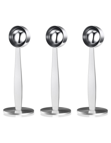 Cucharas de Café 2 en 1 Cositina Acero Inoxidable 3 Pcs