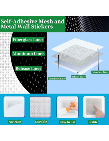 Kit de Reparación de Paneles de Yeso Rocoto 14 Parches 10x10 cm