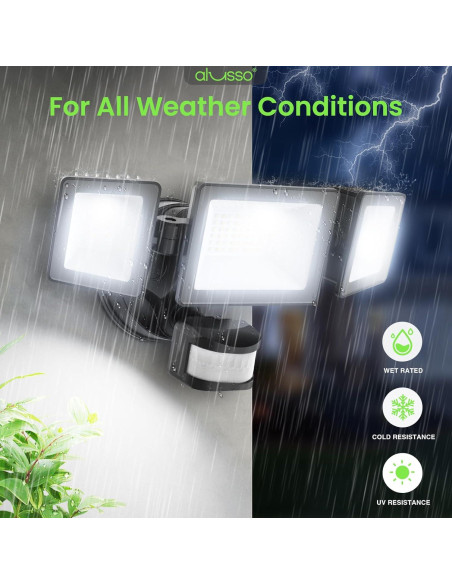 Luz Exterior LED ALUSSO 40W 4000LM con Sensor de Movimiento Luz Exterior LED ALUSSO 40W 4000LM con Sensor de Movimiento