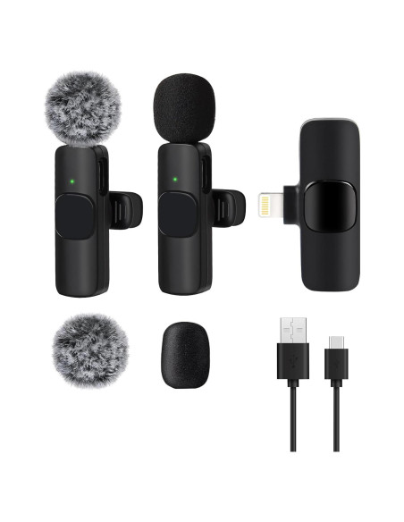 Micrófono Lavalier Inalámbrico Zyerch M02 para iPhone/iPad - 2 Pcs, Grabación Clara Micrófono Lavalier Inalámbrico Zyerch M02 para iPhone/iPad - 2 Pcs, Grabación Clara